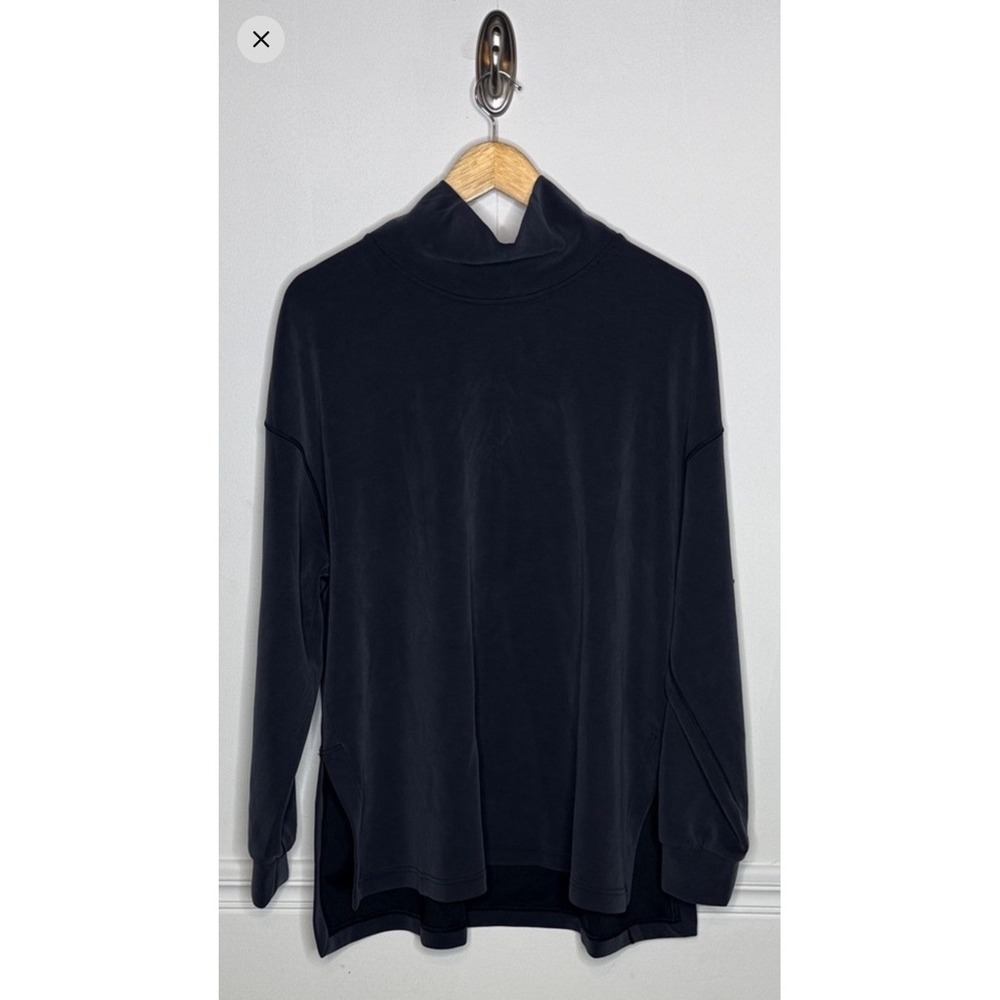 Lululemon Softstreme Funnel-Neck Long Line Pullover Top Gray Women L XL Smooth